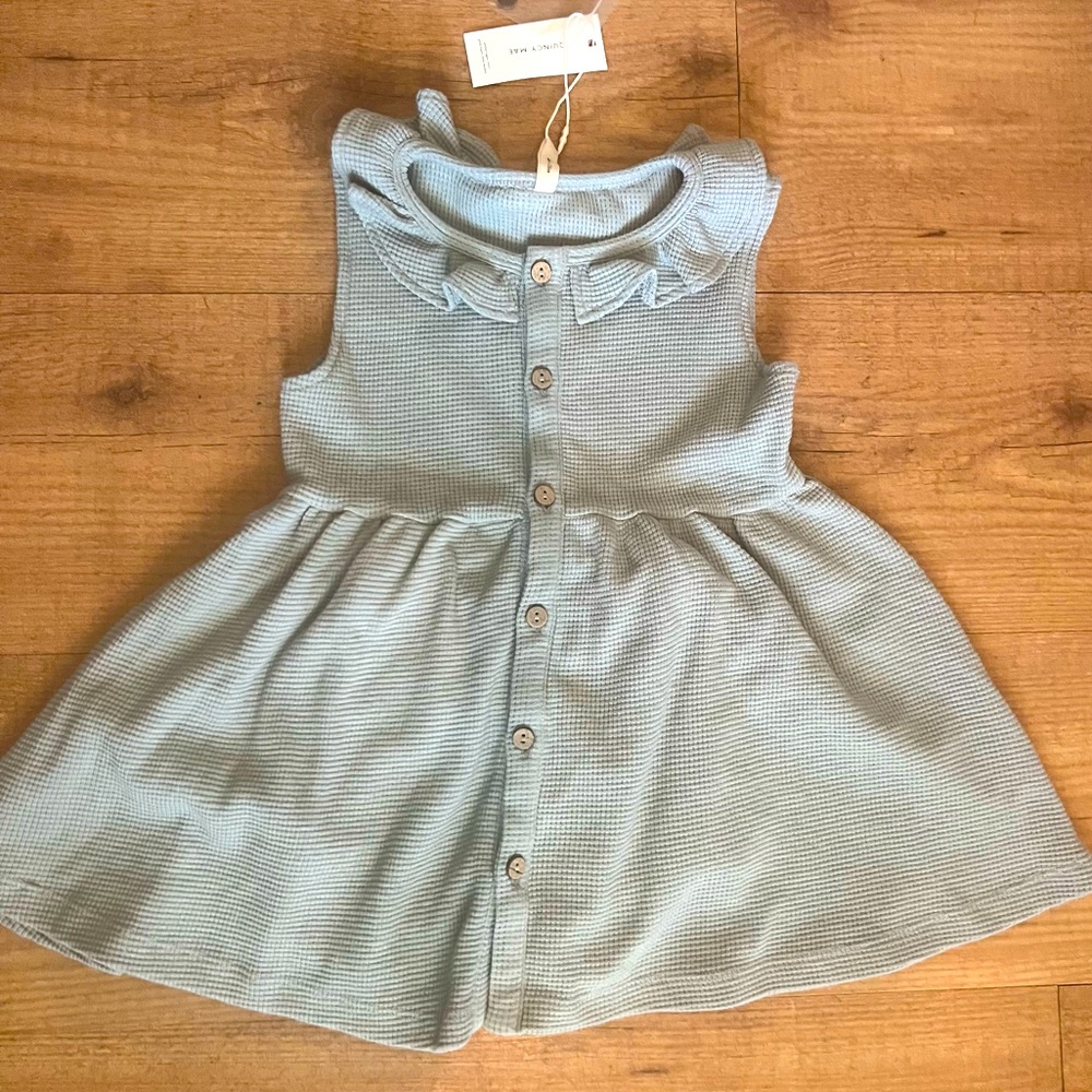 NWT 2T-3T Quincy Mae Waffle Tank Dress - Sky